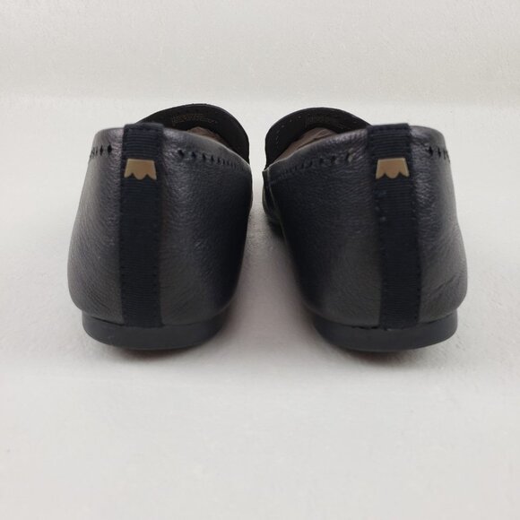 Birdies Starling Leather Loafer Flat Women 8 Black Laser Cut Slip On Casual Shoe - Picture 8 of 13